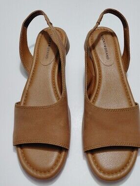 LUCKY BRAND  Women's Rimma Leather Brown Slingback Sandals Size 8.5M